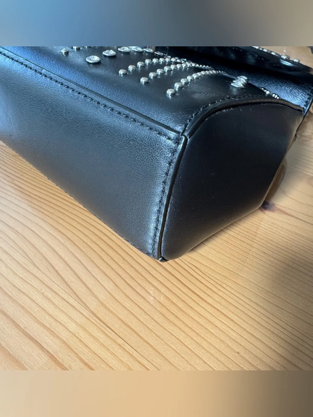 Michael Kors Ava Extra Small Studded Crossbody/Shoulder Bag in Black